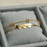 Engravable Multi Heart Paper Clip Bracelet