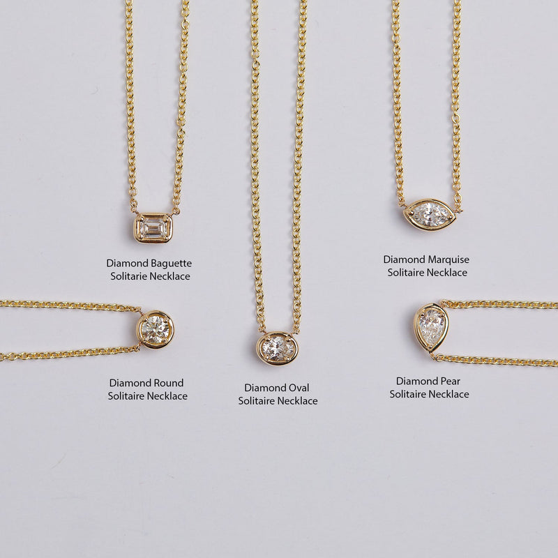 Emerald Diamond Solitaire Necklace