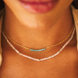 Turquoise Bead Bar Necklace