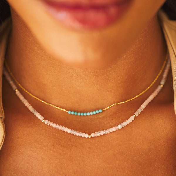 Turquoise Bead Bar Necklace