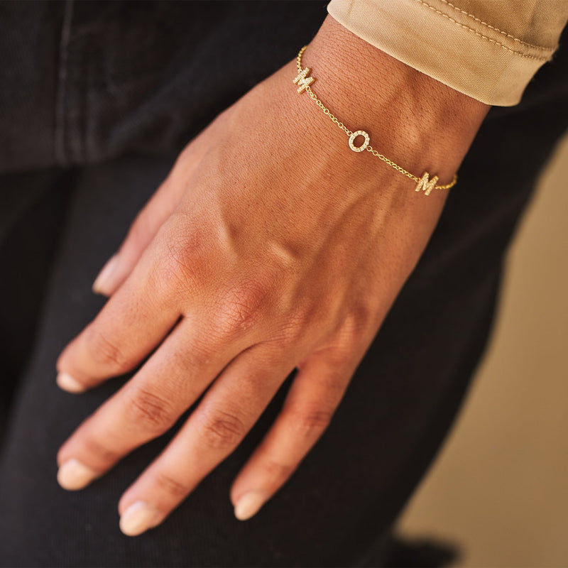 Diamond Spaced MOM Bracelet