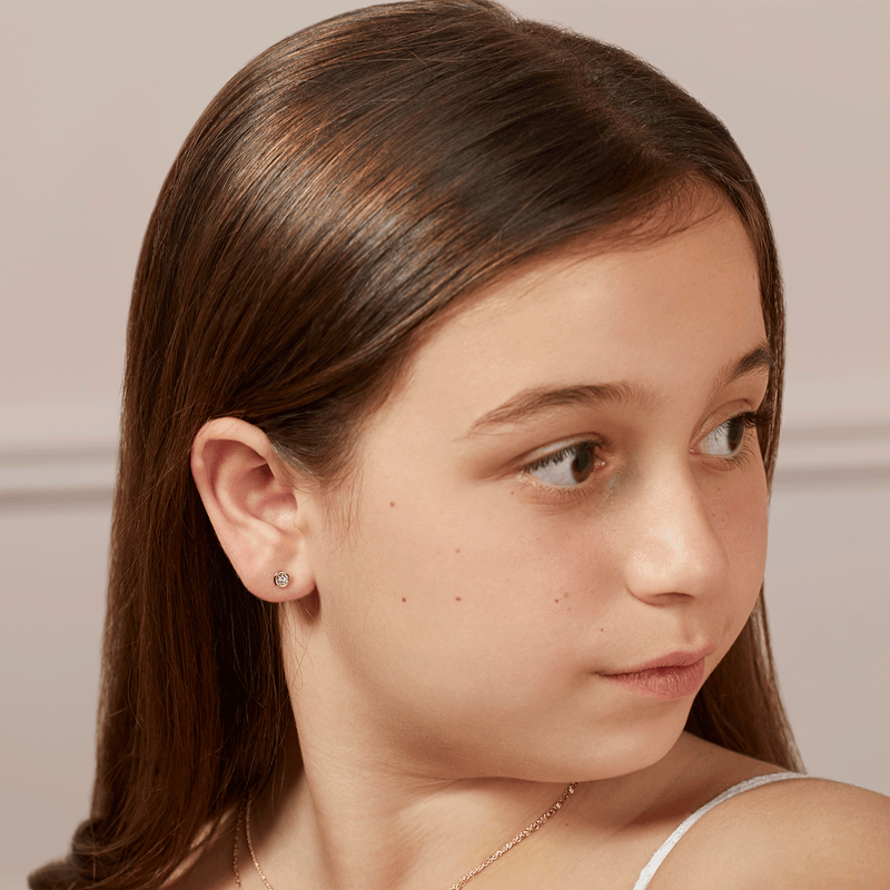Kids Solitaire Bezel Studs