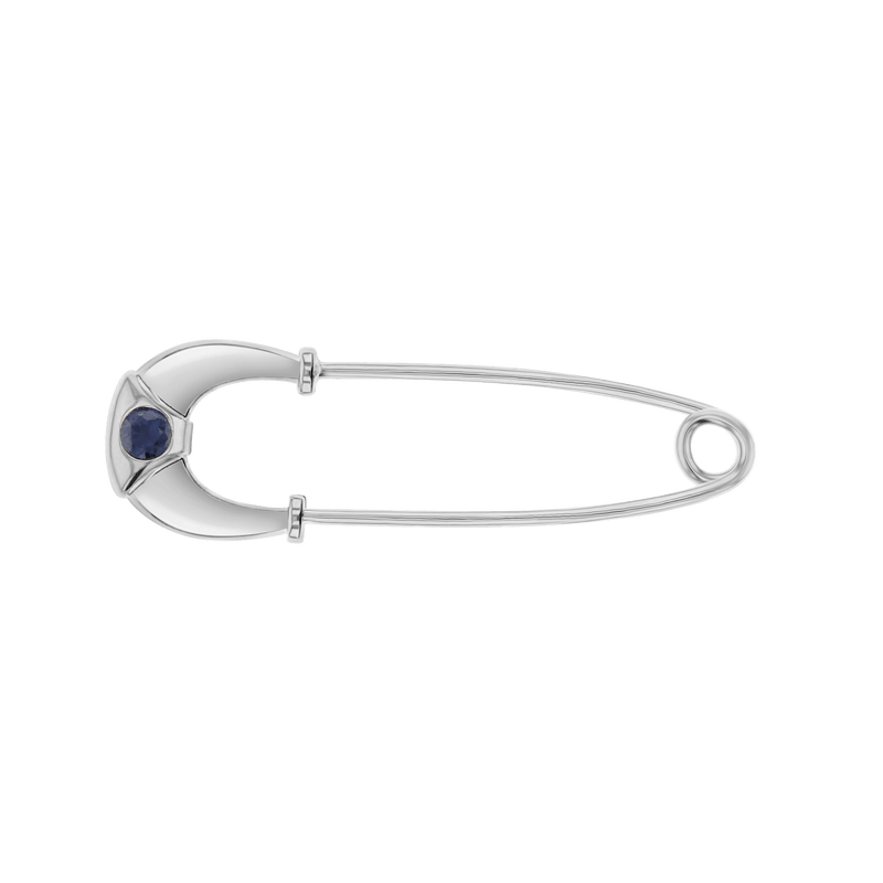 Kids Blue Sapphire Horseshoe Pin