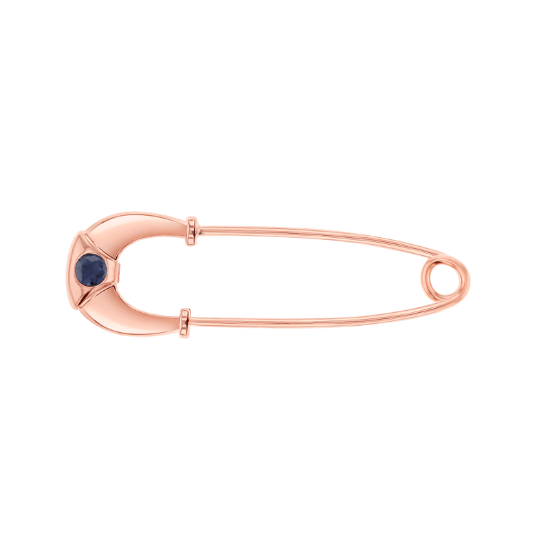 Kids Blue Sapphire Horseshoe Pin