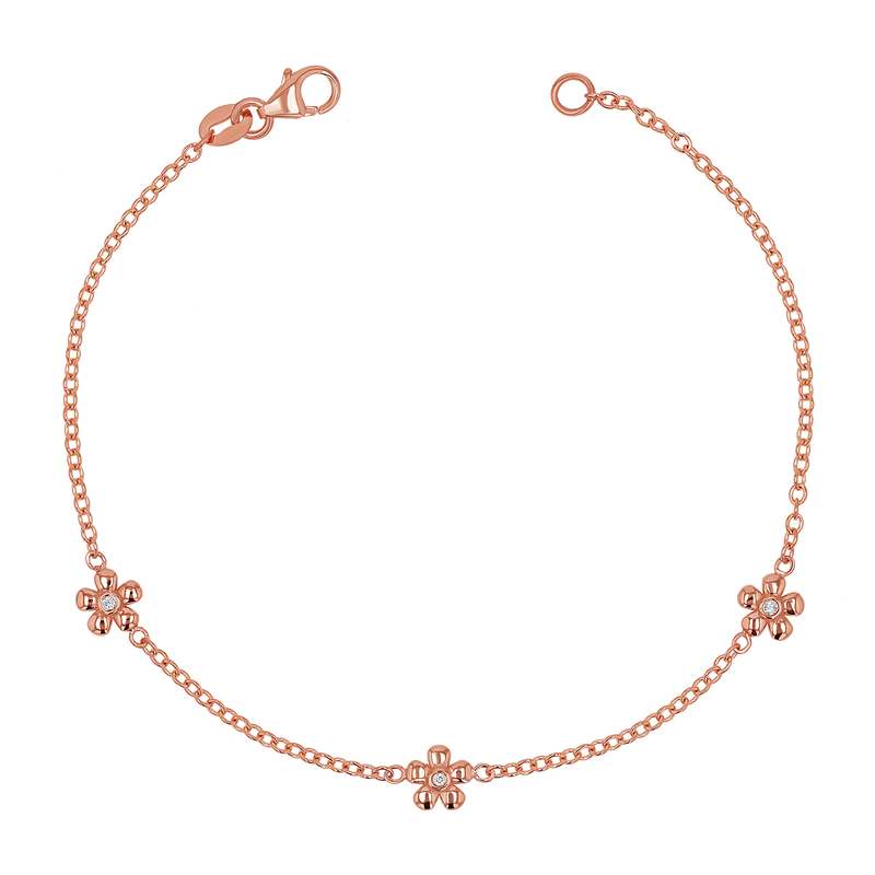 Diamond Flower Chain Bracelet