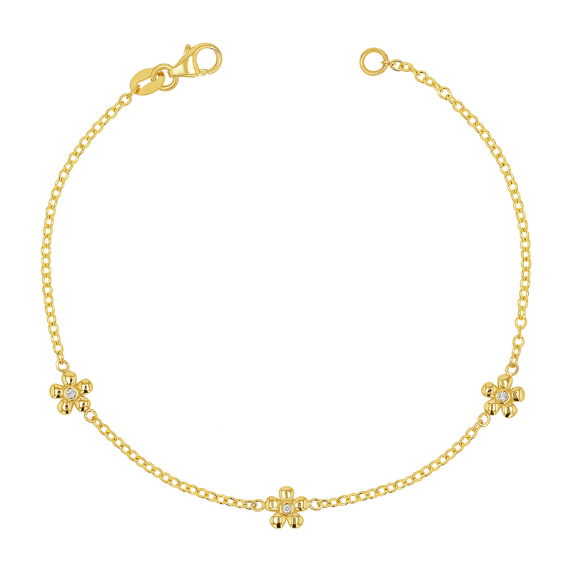 Diamond Flower Chain Bracelet