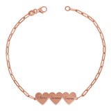 Engravable Multi Heart Paper Clip Bracelet