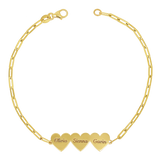 Engravable Multi Heart Paper Clip Bracelet