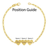 Engravable Multi Heart Paper Clip Bracelet