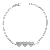 Engravable Multi Heart Paper Clip Bracelet