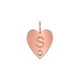 Kids Engravable Diamond Initial Heart Charm