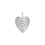 Kids Engravable Diamond Initial Heart Charm