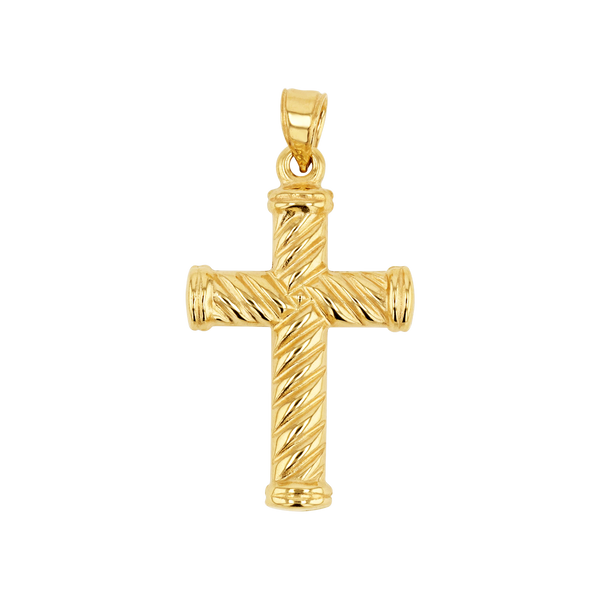 Cable Twist Cross Charm