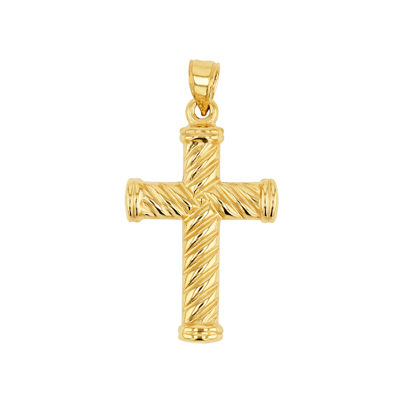 Cable Twist Cross Charm
