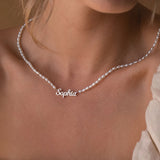 Golden Astoria – Collier prénom personnalisé en perles d’eau douce