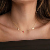 Golden Astoria – Collier cœur personnalisé avec initiale, pierre précieuse et signe du zodiaque