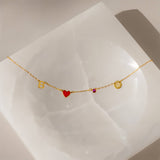 Golden Astoria – Collier cœur personnalisé avec initiale, pierre précieuse et signe du zodiaque