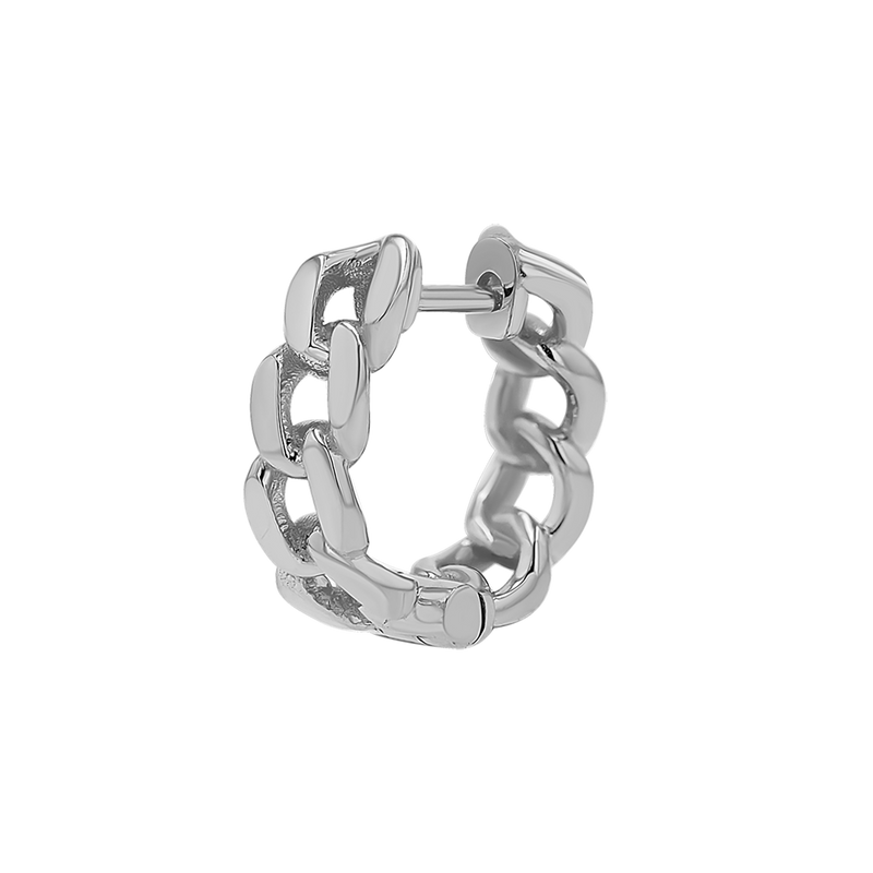 Cuban Link Huggies Hoop Earrings