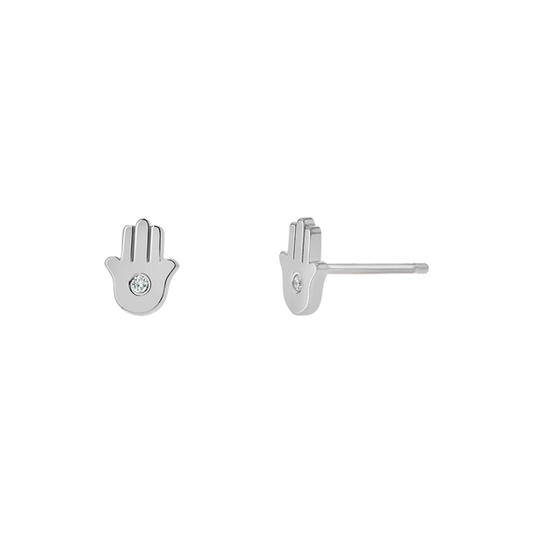 Kids Hamsa Diamond Stud Earrings
