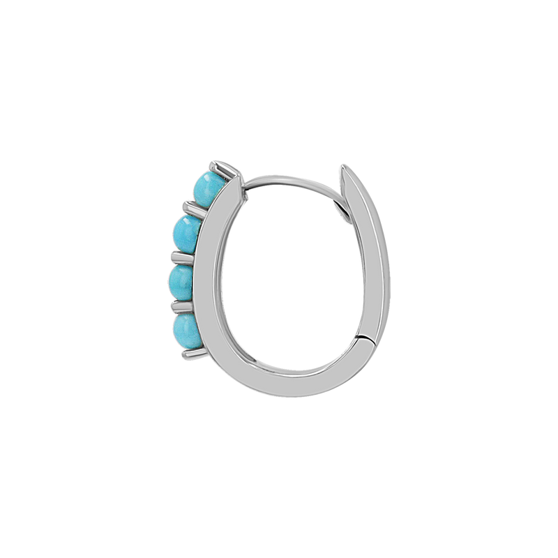 Genuine Turquoise Paper Clip Huggie Hoops