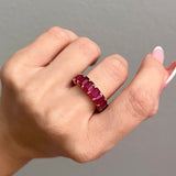 Genuine Ruby Emerald Cut Eternity Ring