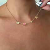 Golden Astoria – Collier cœur personnalisé avec initiale, pierre précieuse et signe du zodiaque
