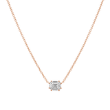 Emerald Shape Illusion Set Diamond Necklace