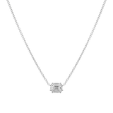 Emerald Shape Illusion Set Diamond Necklace