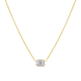 Emerald Shape Illusion Set Diamond Necklace