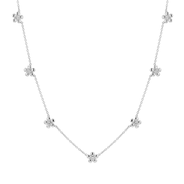 Diamond Flower Chain Necklace