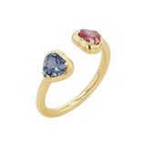 Sapphire Heart Duo Wrap Ring