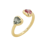 Sapphire Heart Duo Wrap Ring