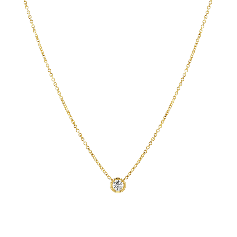 Round Diamond Solitaire Necklace