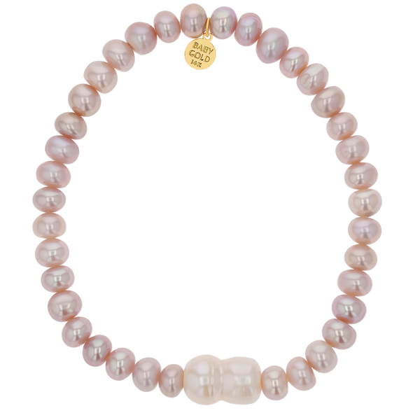 Blush Pearl Stretch Bead Bracelet