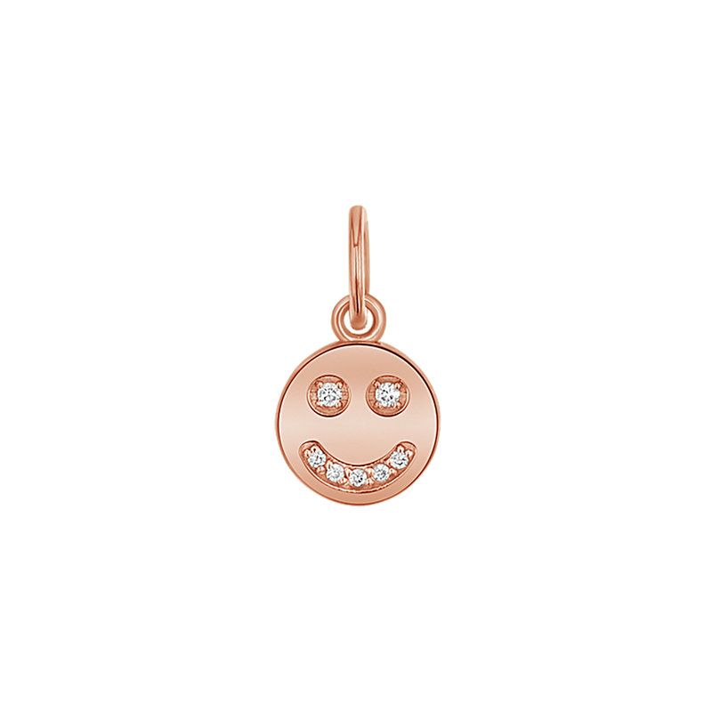 Diamond Happy Face Charm
