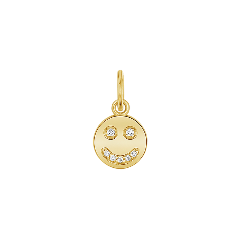 Diamond Happy Face Charm