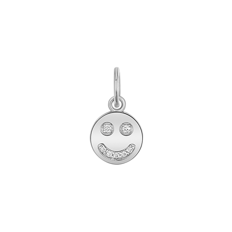 Diamond Happy Face Charm