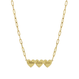 Engravable Multi Heart Paper Clip Necklace