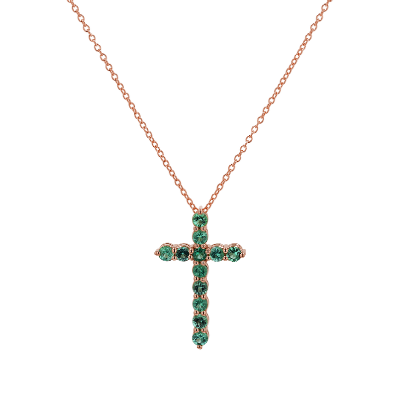 Emerald Cross Necklace