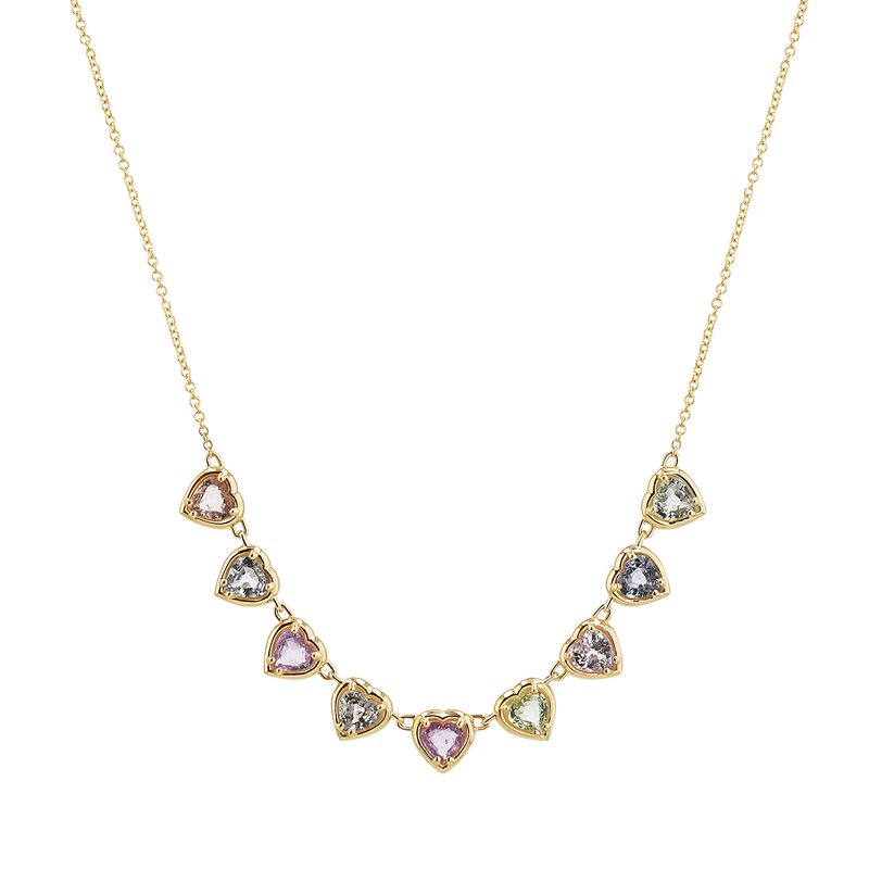 Sapphire Heart Strand Necklace