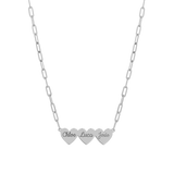 Engravable Multi Heart Paper Clip Necklace