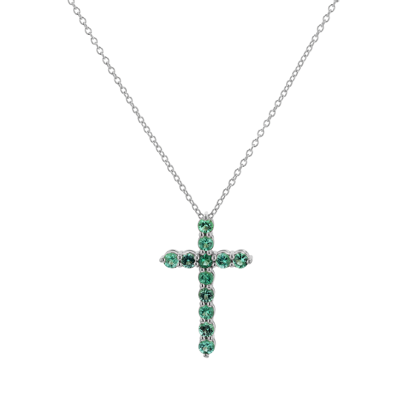 Emerald Cross Necklace