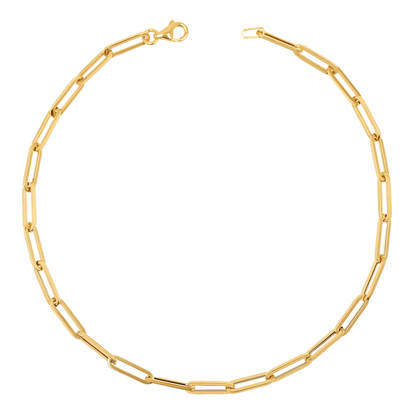 14K Signature Paper Clip Chain Anklet