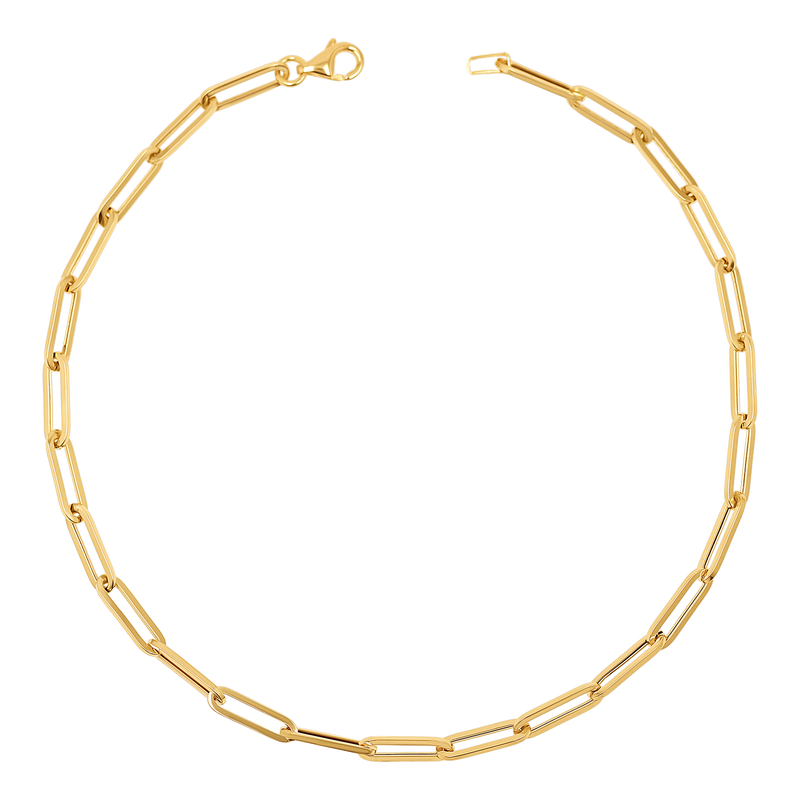 14K Signature Paper Clip Chain Anklet