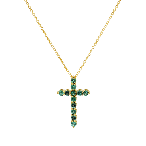 Emerald Cross Necklace