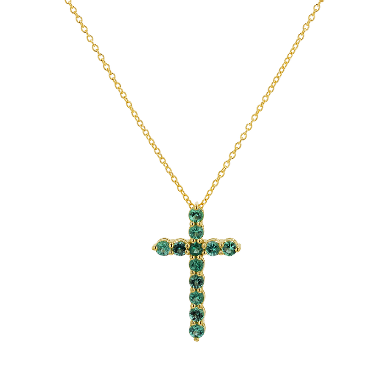 Emerald Cross Necklace