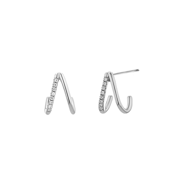 Diamond Double Huggie Hoop