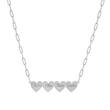Engravable Multi Heart Paper Clip Necklace