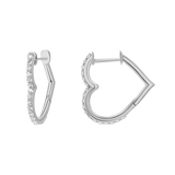 Diamond Heart Hoops