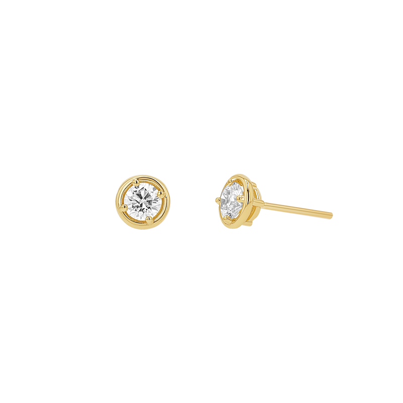 Round Diamond Stud Earrings